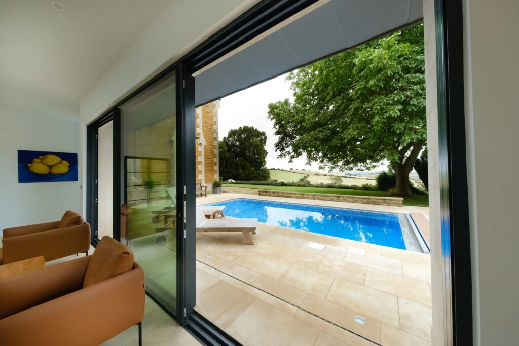 Dry House sliding glass doors in Oakham scaled