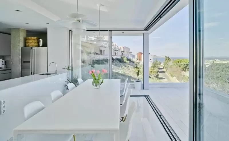 luxury holiday villa slim sliding glass doors minimal glass doors in sea view villa 5
