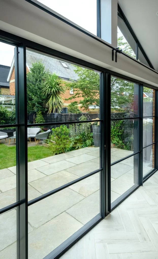 steel look sliding doors